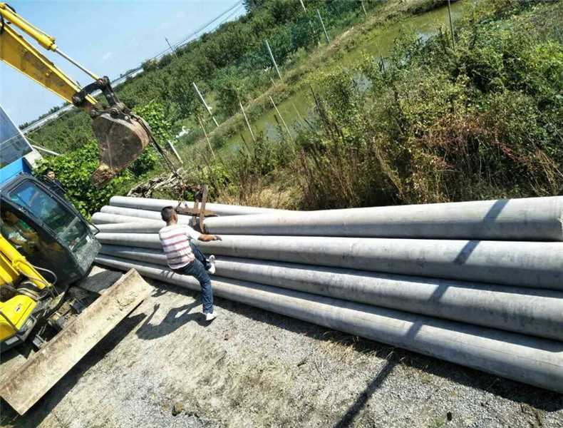 Henan Sanmenxia 15-meter 270/350 large bend moment electric poles 25 units with flange base steel cage